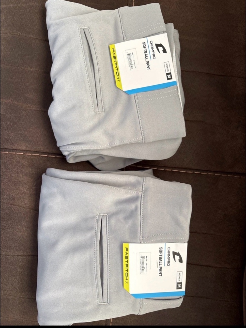 2 pairs Champro Women's Softball Pants in Light Gray - Comfortable Fit